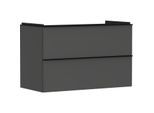 hansgrohe Xelu Q Waschtischunterschrank 54032670 980x605x475mm, 2 Schubladen, diamantgrau matt, mattschwarz