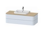 Duravit Happy D.2 Plus Waschtisch-Unterschrank HP496209797 130x55cm, 2 Schubkästen, für Möbelwaschtisch, lichtblau seidenmatt