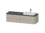 Duravit Happy D.2 Plus Waschtisch-Unterschrank HP4963R6060 160x55cm, für Konsole, 4 Schubkästen, für Möbelwaschtisch, rechts, taupe seidenmatt