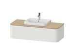 Duravit Happy D.2 Plus Waschtisch-Unterschrank HP4942M3939 130x55cm, 1 Auszug, für Aufsatzbecken, Becken mittig, nordic weiß seidenmatt
