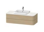 Duravit Happy D.2 Plus Waschtisch-Unterschrank HP497207171 130x55cm, 2 Schubkästen, für Aufsatzbecken, mediterrane Eiche