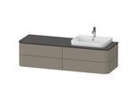 Duravit Happy D.2 Waschtisch-Unterschrank HP4973R9292 40,8 x 160 x 55 cm, 4 Schubkästen, für Aufsatzbecken, rechts, steingrau seidenmatt