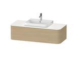 Duravit Happy D.2 Plus Waschtisch-Unterschrank HP4942M7171 130x55cm, 1 Auszug, für Aufsatzbecken, Becken mittig, mediterrane Eiche