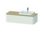 Duravit Happy D.2 Plus Waschtisch-Unterschrank HP4932R3939 130x55cm, 1 Auszug, für Möbelwaschtisch, Becken rechts, nordic weiß seidenmatt