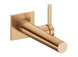 Keuco IXMO Waschtischarmatur 59516031102 Ausladung 197 mm, Bronze gebürstet, Wandmontage, eckige Rosette