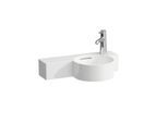 LAUFEN Val Handwaschbecken H8152840008121 55x31,5cm, Ablage links, mit Überlauf, mit Hahnloch, schneidbar, weiß
