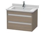 Duravit Ketho Waschtisch-Unterschrank KT664303535 65 x 45,5 cm, Eiche terra, 2 Schubkästen, wandhängend