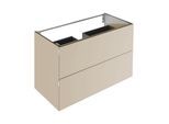 Keuco Edition 11 Art Waschtischunterschrank 32512851200 120x70x49cm, 2 Frontauszüge, Glas satiniert, sand