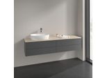 Villeroy und Boch Antao Waschtisch-Unterschrank K26153GK 160x36x50cm, Hahnlochbohrung, Waschbeckenplattenfarbe botticino, anthracite matt lacquer