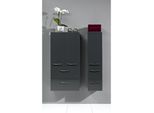 Artiqua Midischrank Serie 818, 121x30x30cm Anschlag links, Weiss Glanz, 1 Tür + 2 Schubladen