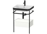Duravit Happy D.2 Plus Möbelwaschtisch-Kombination HP4740O3636 57,5 x 49 cm, 1 Hahnloch, weiß seidenmatt, mit Metallkonsole