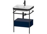 Duravit Happy D.2 Plus Möbelwaschtisch-Kombination HP4740O9898 57,5 x 49 cm, 1 Hahnloch, nachtblau seidenmatt, mit Metallkonsole