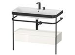 Duravit Happy D.2 Plus Möbelwaschtisch-Kombination HP4743E2222 97,5 x 49 cm, 2 Hahnlöcher, weiß hochglanz, mit Metallkonsole