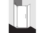 Kermi Pasa XP Fünfeck-Duschkabine Pendeltür PXL4509018VAK 90x90x185cm, silber hochglanz, ESG klar, links