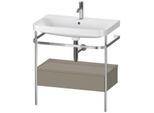 Duravit Happy D.2 Plus Möbelwaschtisch-Kombination HP4842O9292 77,5 x 49 cm, 1 Hahnloch, steingrau seidenmatt, mit Metallkonsole