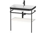 Duravit Happy D.2 Plus Möbelwaschtisch-Kombination HP4737O2222 77,5 x 49 cm, 1 Hahnloch, weiß hochglanz, mit Metallkonsole