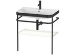Duravit Happy D.2 Plus Möbelwaschtisch-Kombination HP4737O3636 77,5 x 49 cm, 1 Hahnloch, weiß seidenmatt, mit Metallkonsole