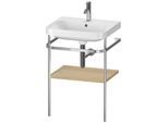Duravit Happy D.2 Plus Möbelwaschtisch-Kombination HP4835O7171 57,5 x 49 cm, 1 Hahnloch, mediterrane Eiche, mit Metallkonsole