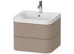 Duravit Happy D.2 Plus Möbelwaschtisch HP4345O7575 57,5 x 49 cm, 1 Hahnloch, leinen, 2 Schubkästen