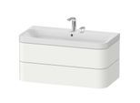 Duravit Happy D.2 Plus Möbelwaschtisch HP4348E3636 97,5 x 49 cm, 2 Hahnlöcher, weiß seidenmatt, 2 Schubkästen