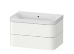 Duravit Happy D.2 Plus Möbelwaschtisch HP4347N3636 77,5 x 49 cm, ohne Hahnloch, weiß seidenmatt, 2 Schubkästen