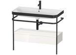Duravit Happy D.2 Plus Möbelwaschtisch-Kombination HP4743O2222 97,5 x 49 cm, 1 Hahnloch, weiß hochglanz, mit Metallkonsole