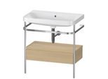 Duravit Happy D.2 Plus Möbelwaschtisch-Kombination HP4842N7171 77,5 x 49 cm, ohne Hahnloch, mediterrane Eiche, mit Metallkonsole