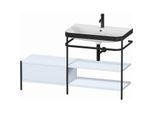 Duravit Happy D.2 Plus Möbelwaschtisch-Kombination HP4747O9797 140 x 49 cm, 1 Hahnloch, lichtblau seidenmatt, mit Metallkonsole