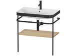 Duravit Happy D.2 Plus Möbelwaschtisch-Kombination HP4737O7171 77,5 x 49 cm, 1 Hahnloch, mediterrane Eiche, mit Metallkonsole