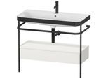 Duravit Happy D.2 Plus Möbelwaschtisch-Kombination HP4743O3939 97,5 x 49 cm, 1 Hahnloch, nordic weiß seidenmatt, mit Metallkonsole