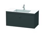 Duravit Brioso c-bonded Waschtisch mit Unterbau BR4602O4949, 100x48cm, Graphit Matt, 1 Hahnloch