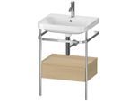 Duravit Happy D.2 Plus Möbelwaschtisch-Kombination HP4840O7171 57,5 x 49 cm, 1 Hahnloch, mediterrane Eiche, mit Metallkonsole