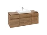 Villeroy und Boch Legato Waschtischunterschrank B68500RH 140x55x50cm, Waschtisch mittig, Kansas Oak