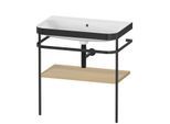 Duravit Happy D.2 Plus Möbelwaschtisch-Kombination HP4737N7171 77,5 x 49 cm, ohne Hahnloch, mediterrane Eiche, mit Metallkonsole