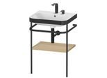 Duravit Happy D.2 Plus Möbelwaschtisch-Kombination HP4735E7171 57,5 x 49 cm, 2 Hahnlöcher, mediterrane Eiche, mit Metallkonsole