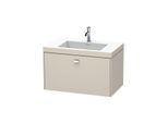 Duravit Brioso c-bonded Waschtisch mit Unterbau BR4601N1091, 80x48cm, Taupe/Chrom, ohne Hahnloch