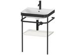 Duravit Happy D.2 Plus Möbelwaschtisch-Kombination HP4735O3939 57,5 x 49 cm, 1 Hahnloch, nordic weiß seidenmatt, mit Metallkonsole
