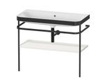Duravit Happy D.2 Plus Möbelwaschtisch-Kombination HP4738N3939 97,5 x 49 cm, ohne Hahnloch, nordic weiß seidenmatt, mit Metallkonsole