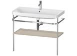 Duravit Happy D.2 Plus Möbelwaschtisch-Kombination HP4838O6060 97,5 x 49 cm, 1 Hahnloch, taupe seidenmatt, mit Metallkonsole