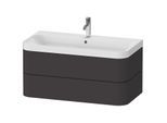 Duravit Happy D.2 Plus Möbelwaschtisch HP4348O8080 97,5 x 49 cm, 1 Hahnloch, graphit supermatt, 2 Schubkästen