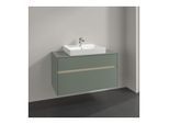 Villeroy und Boch Collaro Waschtischunterschrank C019B0AF 100x54,8x50cm, Waschtisch mittig, LED-Beleuchtung 7,3 W, soft green