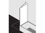 Kermi Pasa XP Seitenwand verkürzt neben Badewanne PXTVD08017VUK 80x175cm, silber hochglanz, ESG SR Opaco