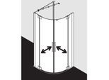 Kermi Pasa XP Viertelkreis-Pendeltür PXP50100181PK 100x100x185cm, Radius 50cm, silber mattglanz, ESG klar Clean