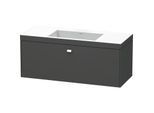 Duravit Brioso c-bonded Waschtisch mit Unterbau BR4603N1049, 120x48cm Graphit Matt/Chrom, o Hahnl.