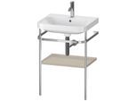 Duravit Happy D.2 Plus Möbelwaschtisch-Kombination HP4835O6060 57,5 x 49 cm, 1 Hahnloch, taupe seidenmatt, mit Metallkonsole