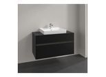 Villeroy und Boch Collaro Waschtischunterschrank C019B0VL 100x54,8x50cm, Waschtisch mittig, LED-Beleuchtung 7,3 W, volcano black