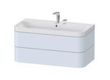 Duravit Happy D.2 Plus Möbelwaschtisch HP4348E9797 97,5 x 49 cm, 2 Hahnlöcher, lichtblau seidenmatt, 2 Schubkästen
