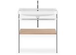 Duravit Happy D.2 Plus Möbelwaschtisch-Kombination HP4837O7171 77,5 x 49 cm, 1 Hahnloch, mediterrane Eiche, mit Metallkonsole
