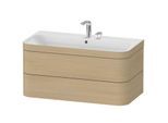 Duravit Happy D.2 Plus Möbelwaschtisch-Unterschrank HP4638E7171 97,5 x 49 cm, 2 Hahnlöcher, mediterrane Eiche, 2 Schubkästen