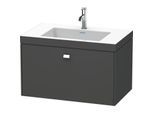 Duravit Brioso c-bonded Waschtisch mit Unterbau BR4601O1049, 80x48cm, Graphit Matt/Chrom, 1 Hahnl.